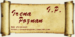 Irena Poznan vizit kartica